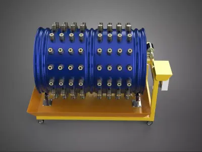 ROTARY HYDROPONICS RADIAL SPIN GARDENING PLANT FARM SYSTEM WHEEL 3D model