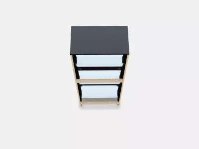 BISSA Shoe cabinet with 3 compartments 1 Low-poly 3D model