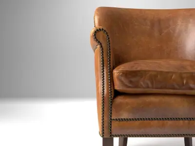 P L C W N leather club chair in style of person 3D model
