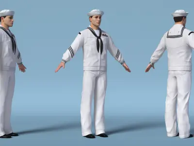  US Navy Sailor A-Pose 