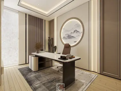 Design Home Interior Office Room Kiyomi 3D model