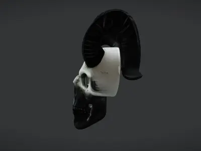Skull Mask with Horns Low-poly 3D model