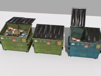 Dumpster Pack Low-poly 3D model