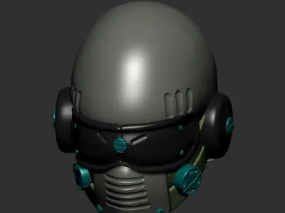helmet high poly sculpt 3d printable ver 7 3D model 3D model 196
