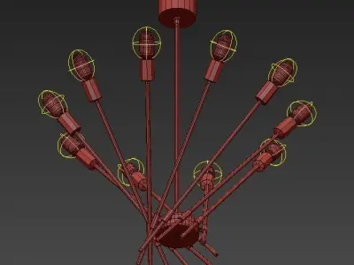 Arteriors gold chandelier with six lights 3D model