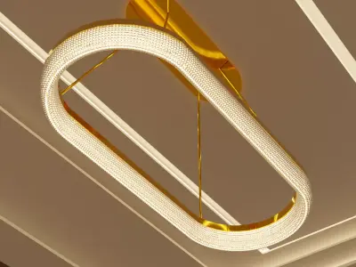 Curve Chandeliers High poly  3D model