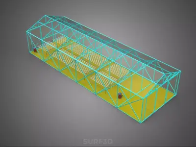 HYDROPONIC AEROPONIC GREENHOUSE HOTHOUSE GLASSHOUSE FARM GARDEN 3D model