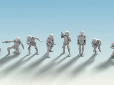 8 Figure Stormtrooper Printable Set-02 3D model
