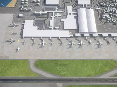 Ngurah Rai International Airport - DPS Low-poly 3D model