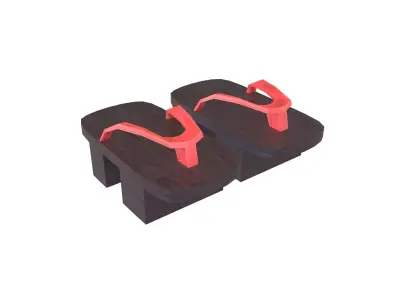 Japanese Clog v1 003 Low-poly 3D model