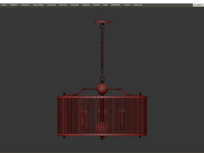 Gorden Gold Chandelier Low-poly 3D model