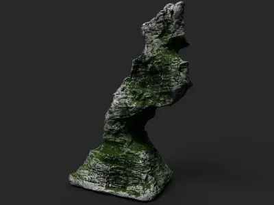 Mossy Cliff Rock 23-8 Low-poly 3D model