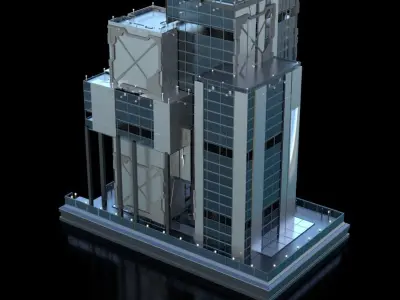 Futuristic Future Modern City Building Skyscraper 09 3D model