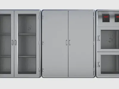 Metal Cabinet Pack Low-poly 3D model