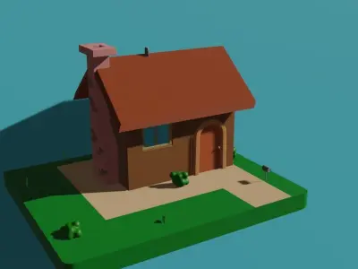 cartoon house  Free low-poly 3D model