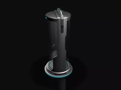 Sci Fi Liquid Cylinder 3D model get