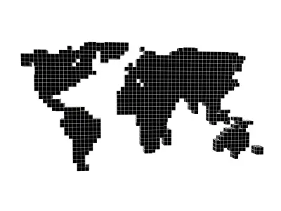 Earth Map Cube Style v1 001 Low-poly 3D model