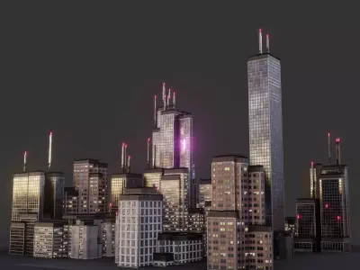 Blender Procedural CyberPunk Building Generator Low-poly 3D model