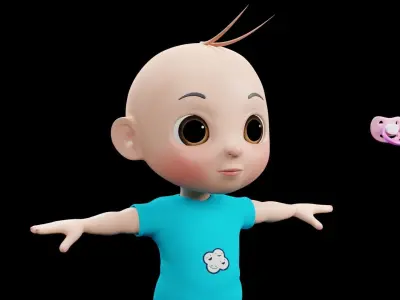 Cartoon Baby - FULLY RIGGED Low-poly 3D model