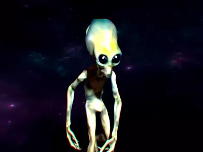 Grey Alien - AREA 51 Interview 3D - High fidelity Reconstruction Low-poly 3D model