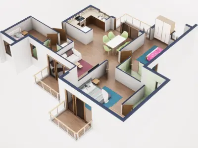3D Floor Plan Model 43 3D model