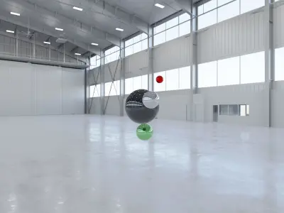 HDRI - Airplane Hangar Interior 5b - 8192x4096 Texture