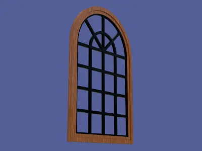 PBR Arched Window Low-poly 3D model