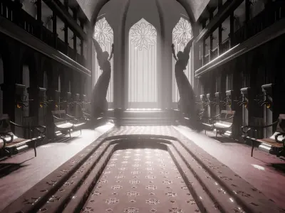 Cathedral interior of church 3D model