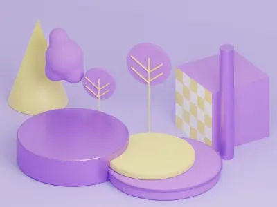 Tree Stage Includes Lighting Setup 3D model