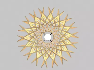 Wooden Chandelier Free 3D model