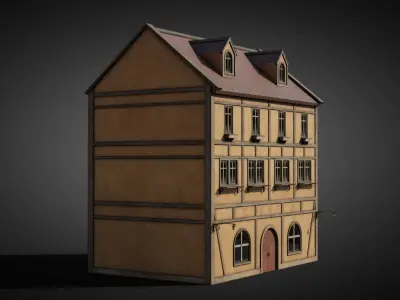 German yellow house 3D model