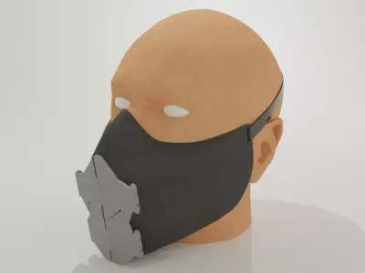 Mask  hinges with opening mechanism 3D print model