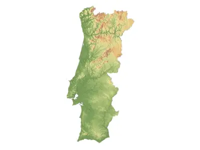 Portugal Terrain 3D Map 3D model