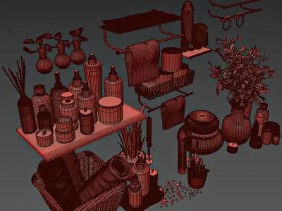 bathroom accessories 09 3D model