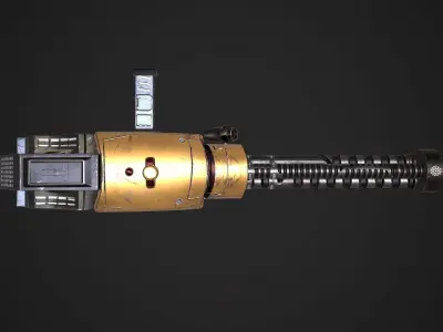 SCI-FI HEAVY CANNON Low-poly 3D model