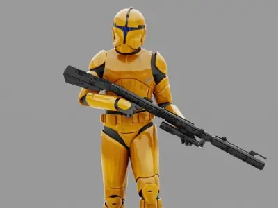 Clone Trooper   rigged character 3D model