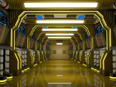 Sci Fi Corridor 3D model 106