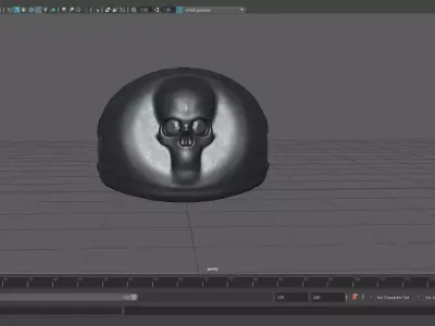 Copper Skull Signet Ring  Low-poly 3D model