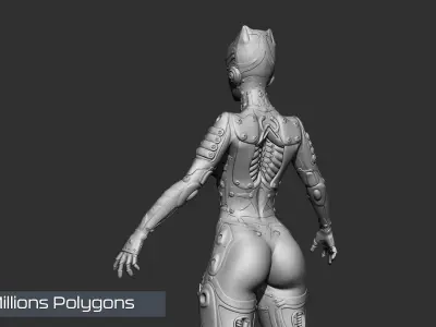 Ghost Fury Sci-Fi Android Cyber Hi-Poly 3D model