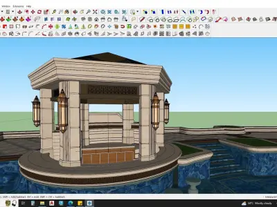 3d model of outdoor swimming pool 3D model