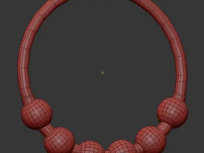 ACCESS pendant light with beads hanging from gold chain 3D model