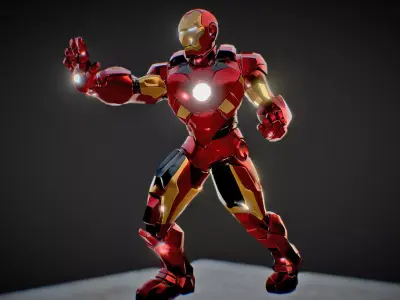 Ironman Low poly -Game Ready avengers iron man Low-poly 3D model