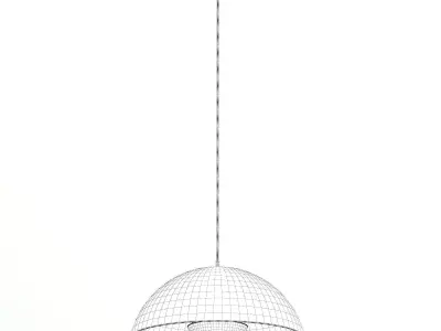 Black and Gold Hanging Lamp 3D Model 3D model