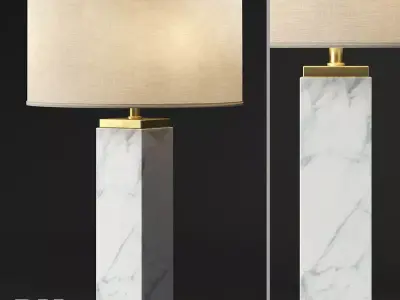 RH SQUARE COLUMN MARBLE TABLE LAMP 3D model