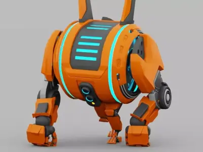toon robot rigged animated character 3D model