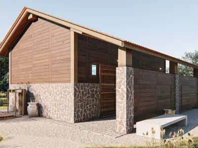 Public Toilet Low-poly 3D model