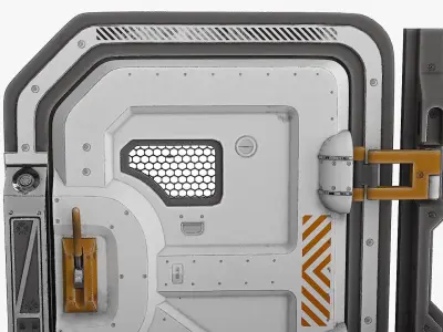 SciFi Bunker Door v3 Low-poly 3D model