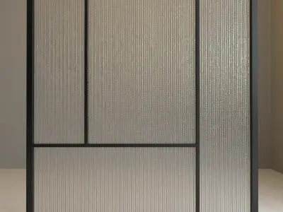 Glass partition door 75 Low-poly 3D model