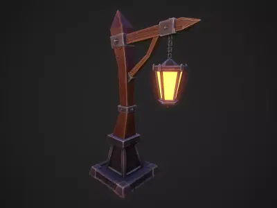 Stylized Streetlamp Low-poly 3D model