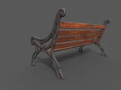 Street Bench Pack 2 Low-poly 3D model